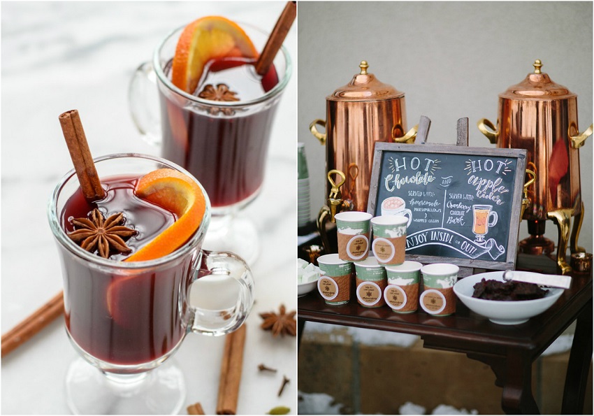 winter wedding ideas hot chocolate bar