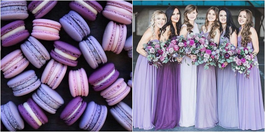 ultra violet and mix of purple bridesmaids dresses